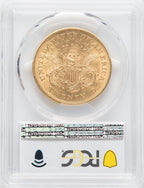 1876-S $20 Liberty Double Eagle PCGS MS60
