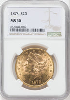 1878 $20 Liberty Double Eagle NGC MS60