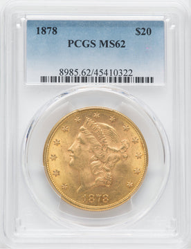 1878 $20 Liberty Double Eagle PCGS MS62
