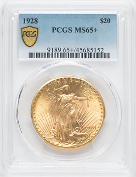 1928 $20 Saint-Gaudens Double Eagle PCGS MS65+