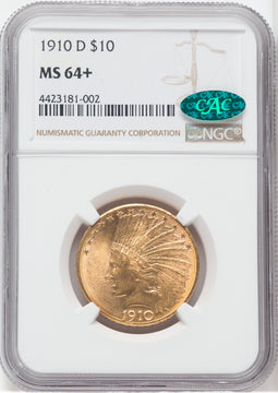 1910-D $10 Indian Eagle NGC MS64+ CAC
