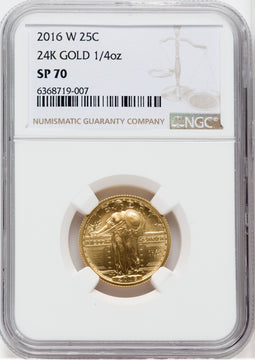 2016-W 25C Standing Liberty Quarter Gold 100th Anniversary NGC SP70