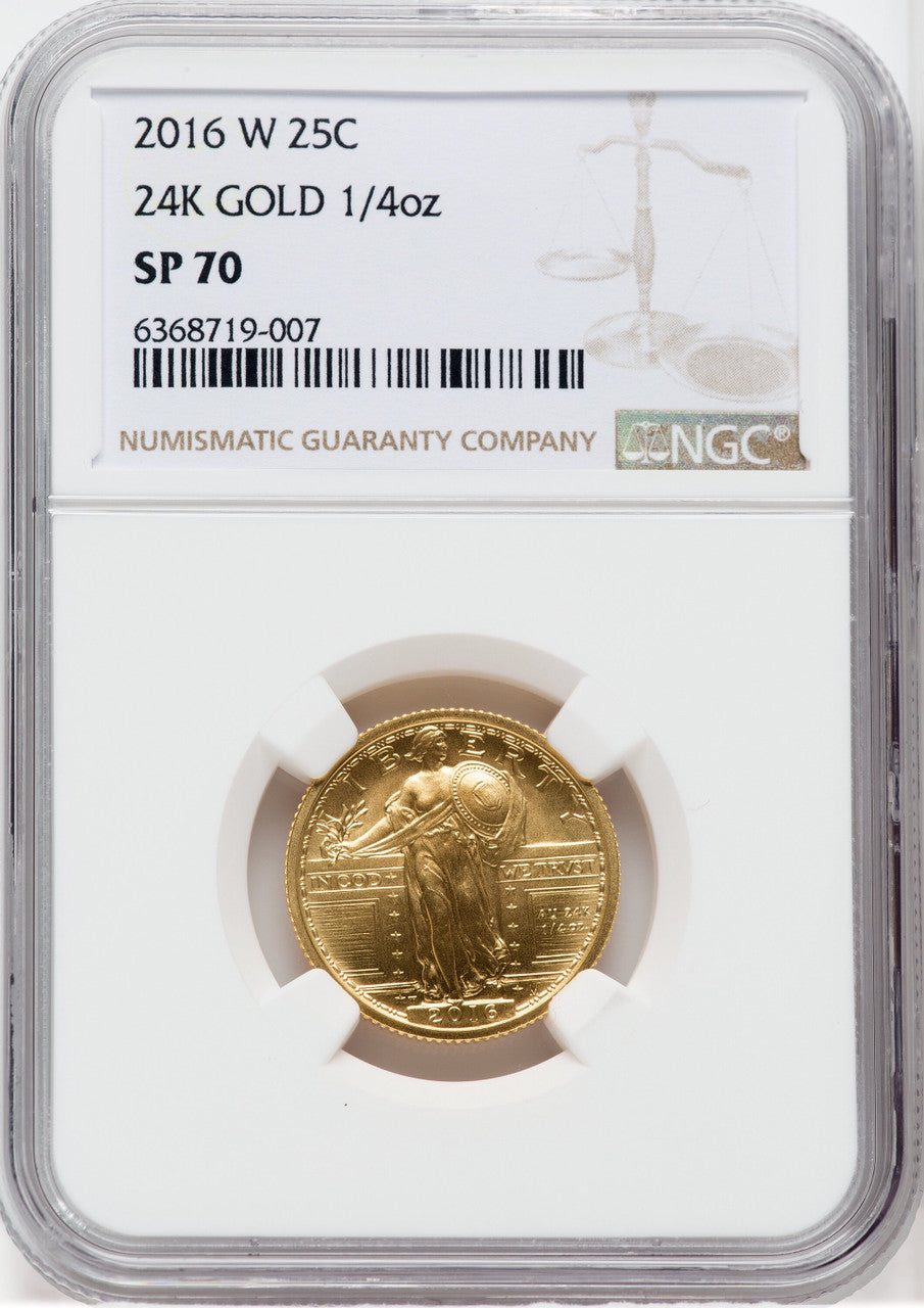 2016-W 25C Standing Liberty Quarter Gold 100th Anniversary NGC SP70