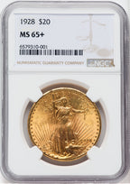 1928 $20 Saint-Gaudens Double Eagle NGC MS65+