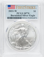 2022-W S$1 Silver Eagle Burnished FS SP PCGS MS70