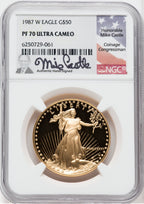 1987-W $50 One-Ounce Gold Eagle NGC PF70