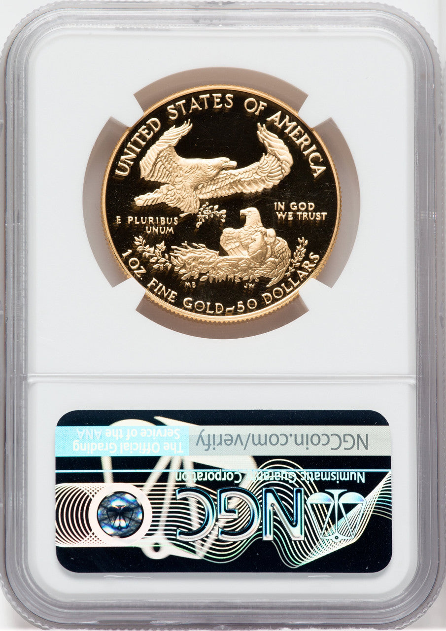 1987-W $50 One-Ounce Gold Eagle NGC PF70
