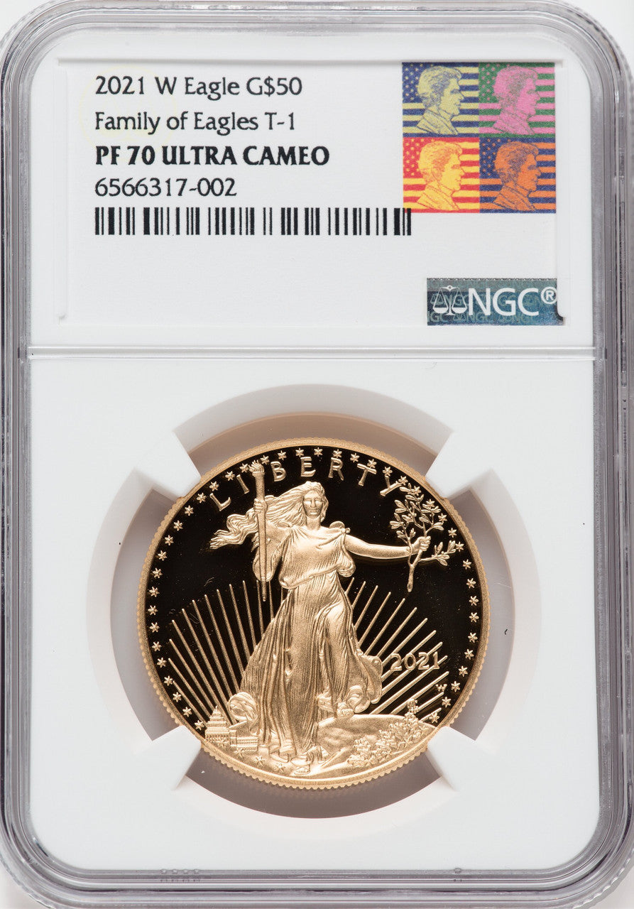 2021-W $50 One Ounce Gold Eagle Type One NGC PF70