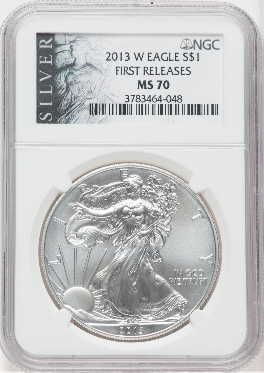 2013-W S$1 Silver Eagle Burnished First Strike SP NGC MS70