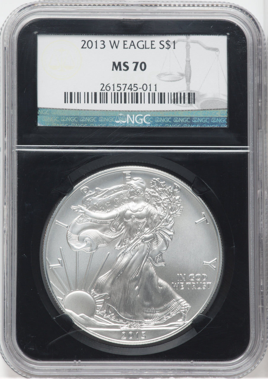 2013-W S$1 Silver Eagle Burnished SP NGC MS70