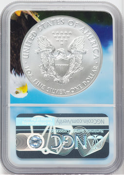 2019-W S$1 Silver Eagle Burnished First Day of Issue SP NGC MS70