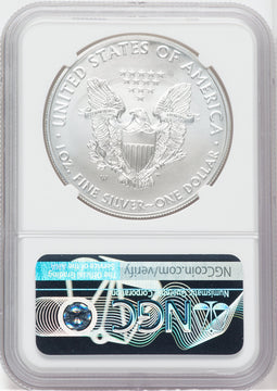 2020-W S$1 Silver Eagle Burnished First Strike SP NGC MS70