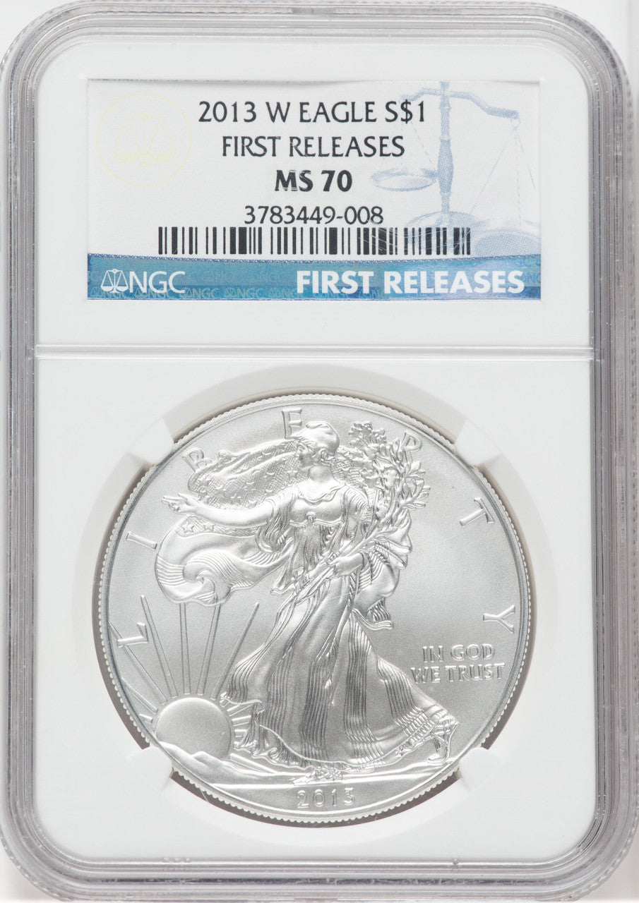 2013-W Silver Eagle Burnished First Releases NGC MS70
