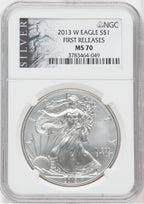 2013-W S$1 Silver Eagle Burnished First Strike NGC MS70 (755310008)