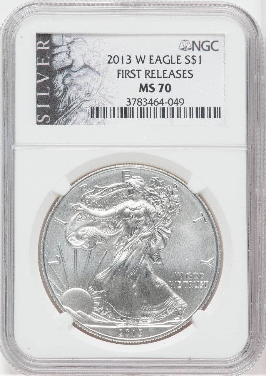 2013-W S$1 Silver Eagle Burnished First Strike NGC MS70 (755310008)
