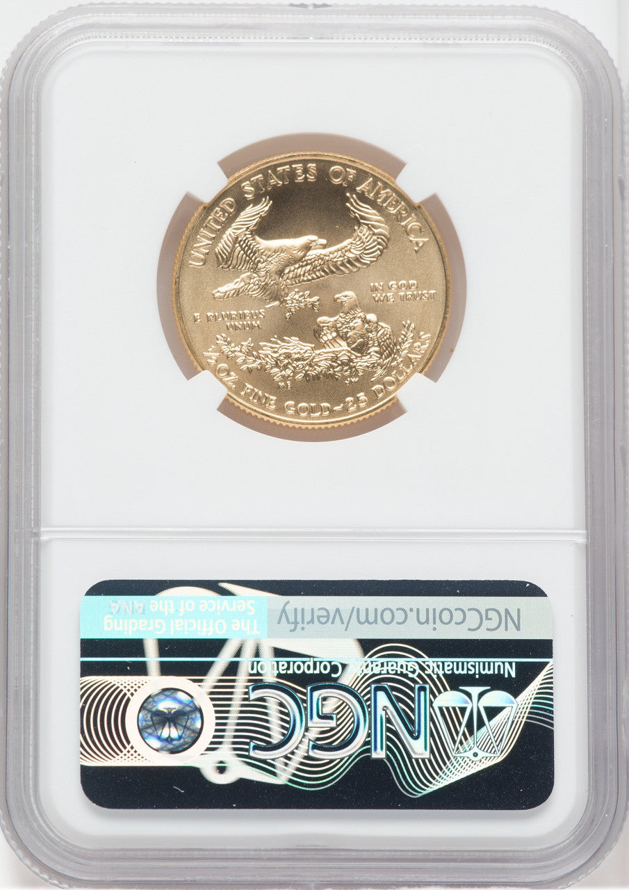 2020 $25 Half-Ounce Gold Eagle First Day of Issue NGC MS70 Ed Moy