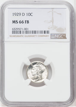 1929-D 10C FB Mercury Dime NGC MS66