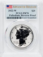 2022-W $25 Palladium Eagle Reverse Proof Advanced Release PCGS PR70