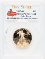 2016-W $25 Half-Ounce Gold Eagle 30th Anniversary First Strike PCGS PR70
