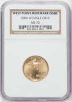 2006-W $10 Quarter-Ounce Gold Eagle NGC MS70