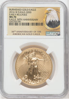 2016-W $50 One-Ounce Gold Eagle First Strike 30th Anniversary SP NGC MS70