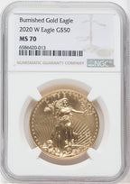 2020-W $50 One Ounce Gold Eagle Burnished NGC MS70