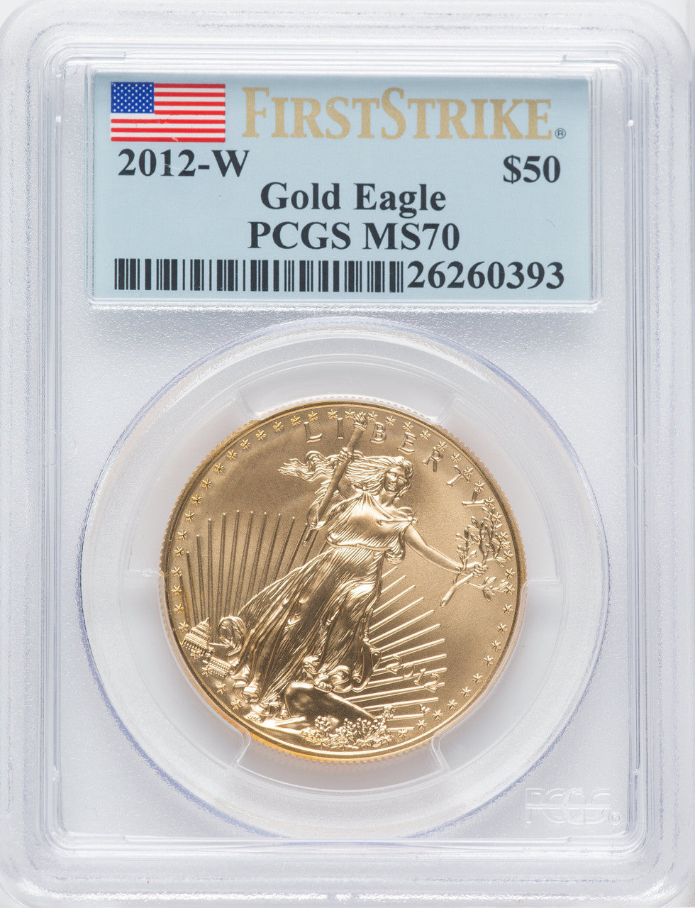 2012-W $50 One Ounce Gold Eagle First Strike PCGS MS70