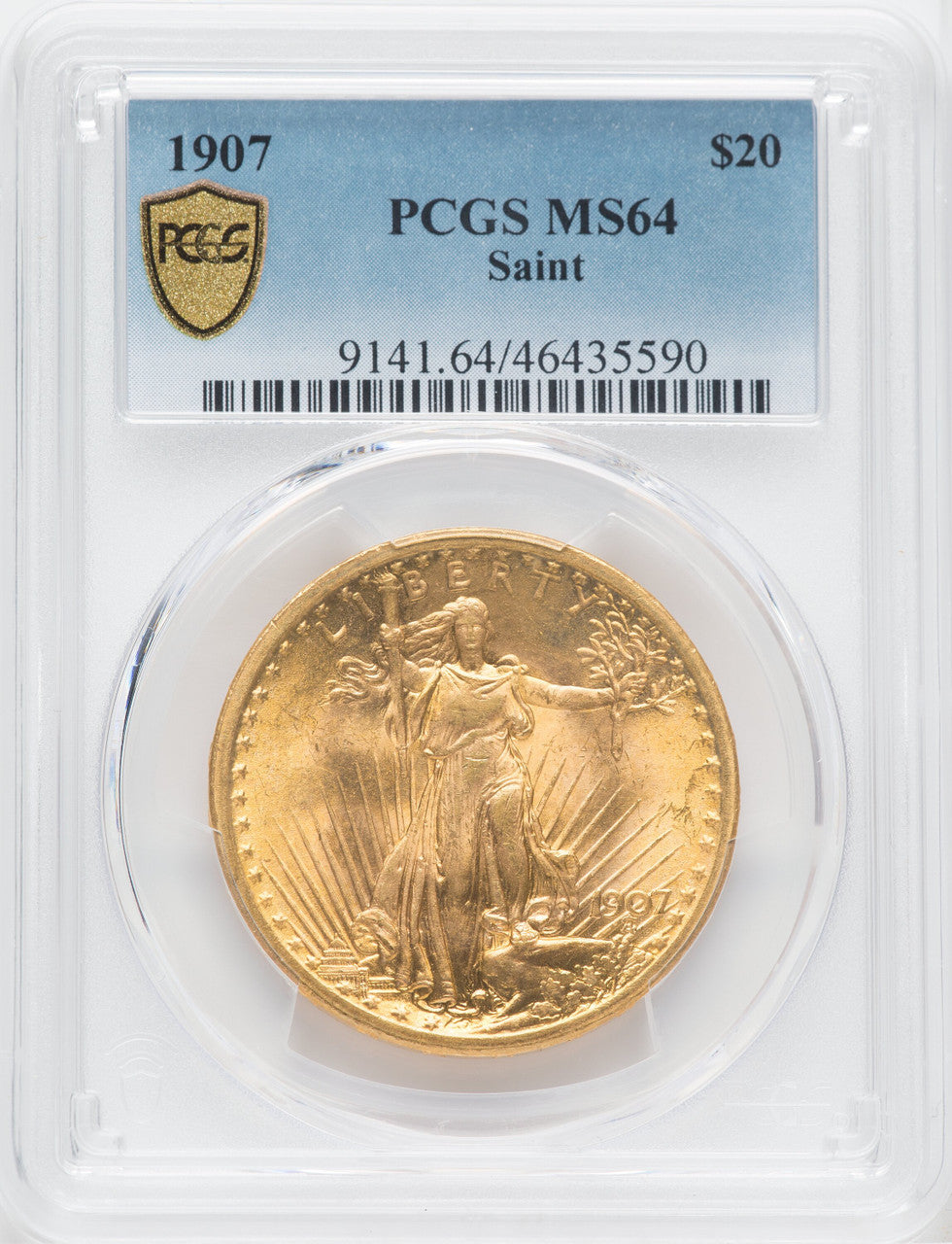 1907 $20 Saint Saint-Gaudens Double Eagle PCGS MS64