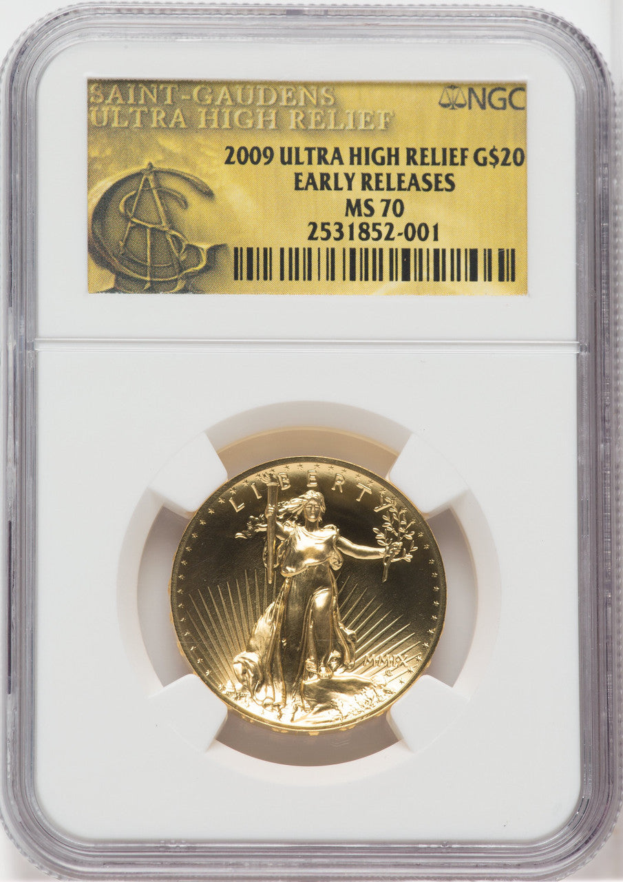 2009 $20 One-Ounce Gold Ultra High Relief First Strike NGC MS70