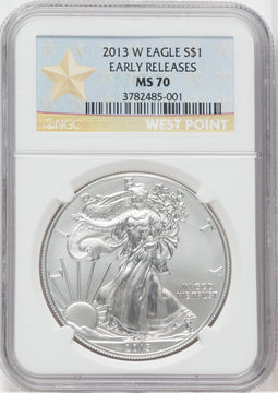 2013-W Silver Eagle Burnished Early Releases NGC MS70