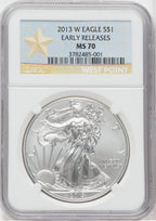 2013-W Silver Eagle Burnished Early Releases NGC MS70