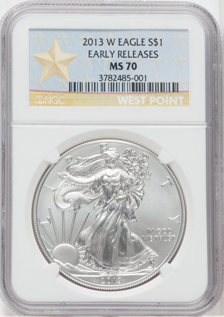 2013-W Silver Eagle Burnished Early Releases NGC MS70
