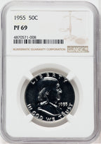 1955 50C Proof Franklin Half Dollar NGC PR69