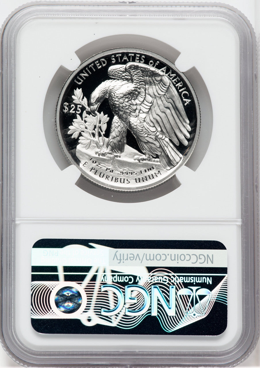 2018-W $25 Palladium First Strike NGC PF70 Anna Cabral Signed