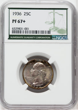 1936 25C NGC Plus Proof Washington Quarter NGC PR67+