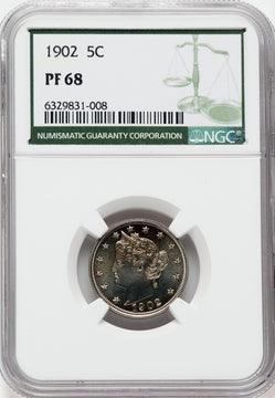 1902 5C Proof Liberty Nickel NGC PR68