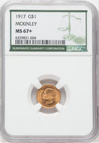 1917 G$1 McKinley NGC Plus Commemorative Gold NGC MS67+