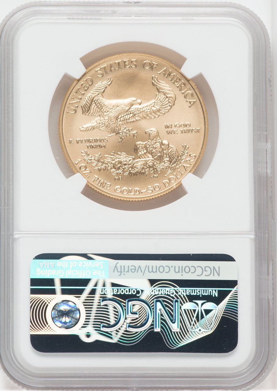 2018-W G$50 One Ounce Burnished Gold Eagle SP NGC MS70