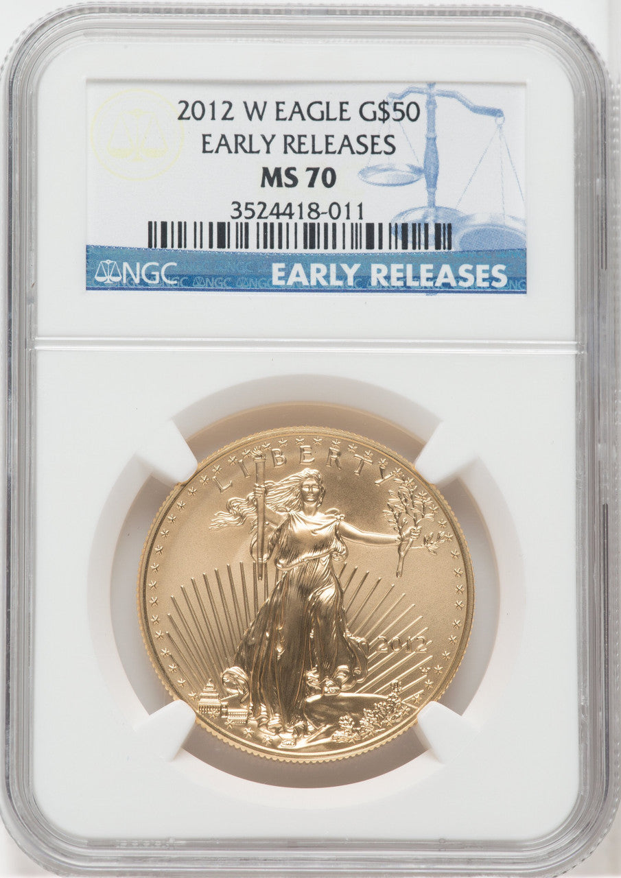 2012-W $50 One Ounce Gold Eagle First Strike NGC MS70