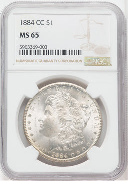 1884-CC $1 Morgan Dollar NGC MS65