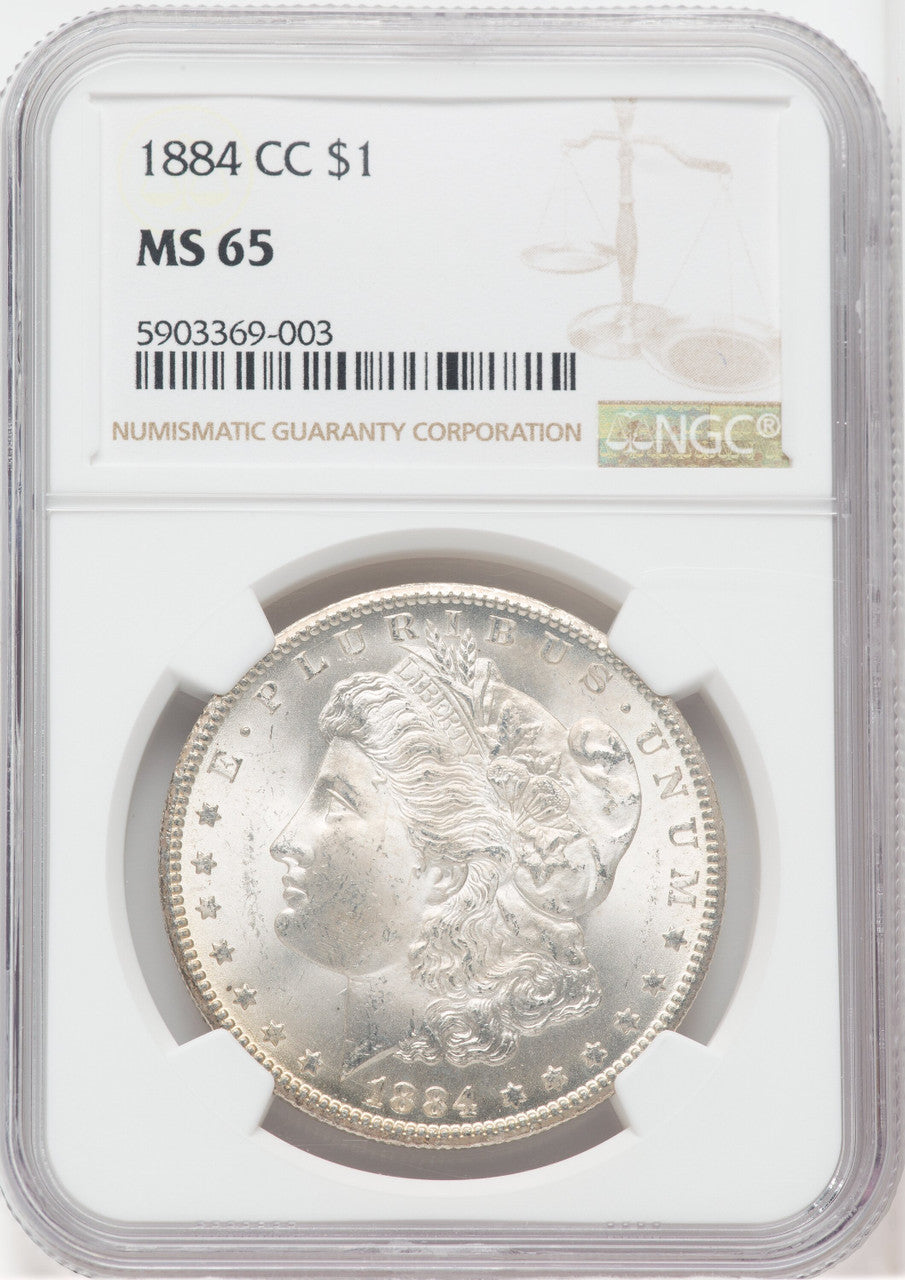 1884-CC $1 Morgan Dollar NGC MS65