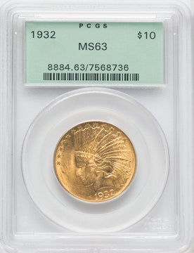 1932 $10 Indian Eagle PCGS MS63