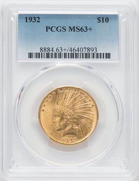 1932 $10 Indian Eagle PCGS MS63+