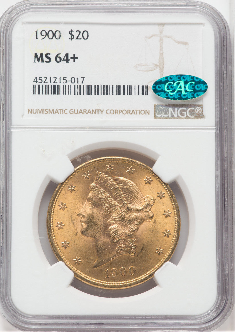 1900 $20 CAC NGC Plus Liberty Double Eagle NGC MS64+
