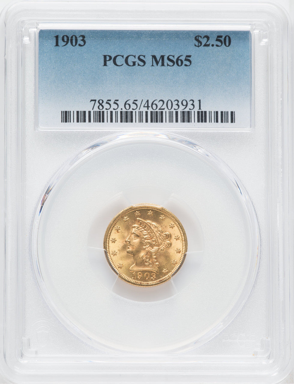 1903 $2.50 Liberty Quarter Eagle PCGS MS65