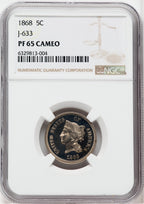 1868 5C J-633 Patterns NGC MS65