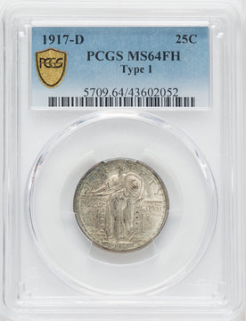 1917-D Type One FH Standing Liberty Quarter PCGS MS64