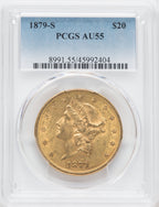 1879-S $20 Liberty Double Eagle PCGS AU55
