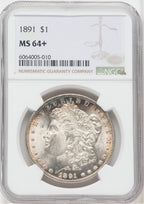 1891 $1 NGC Plus Morgan Dollar NGC MS64+