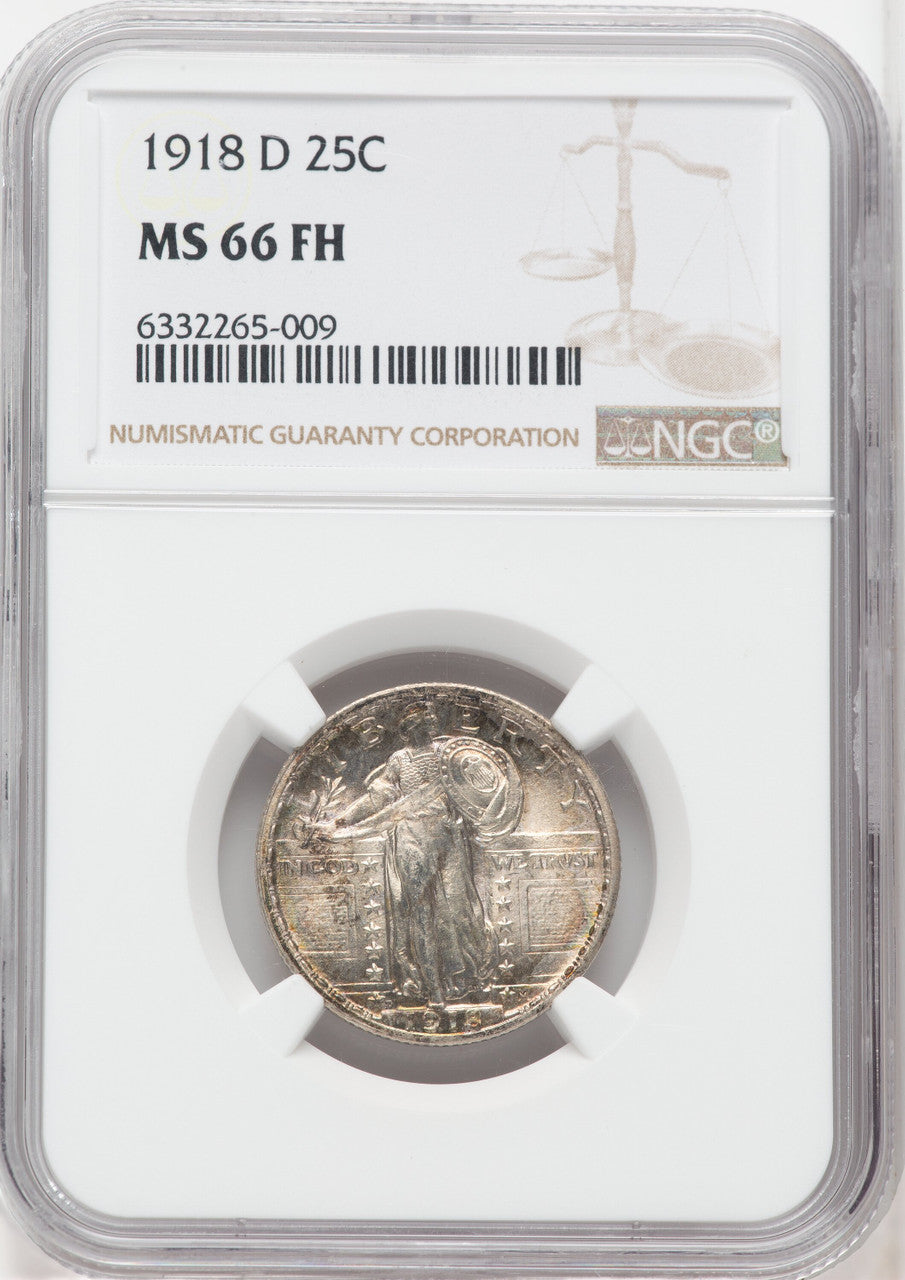 1918-D 25C FH Standing Liberty Quarter NGC MS66